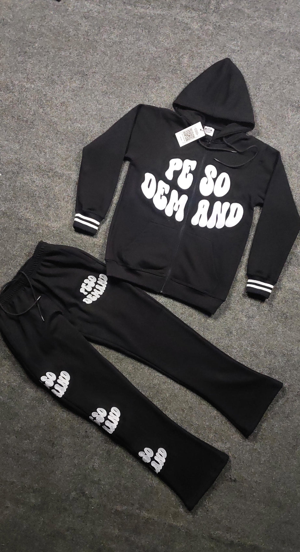Black & White Monochromatic Full Zip Jump Suit