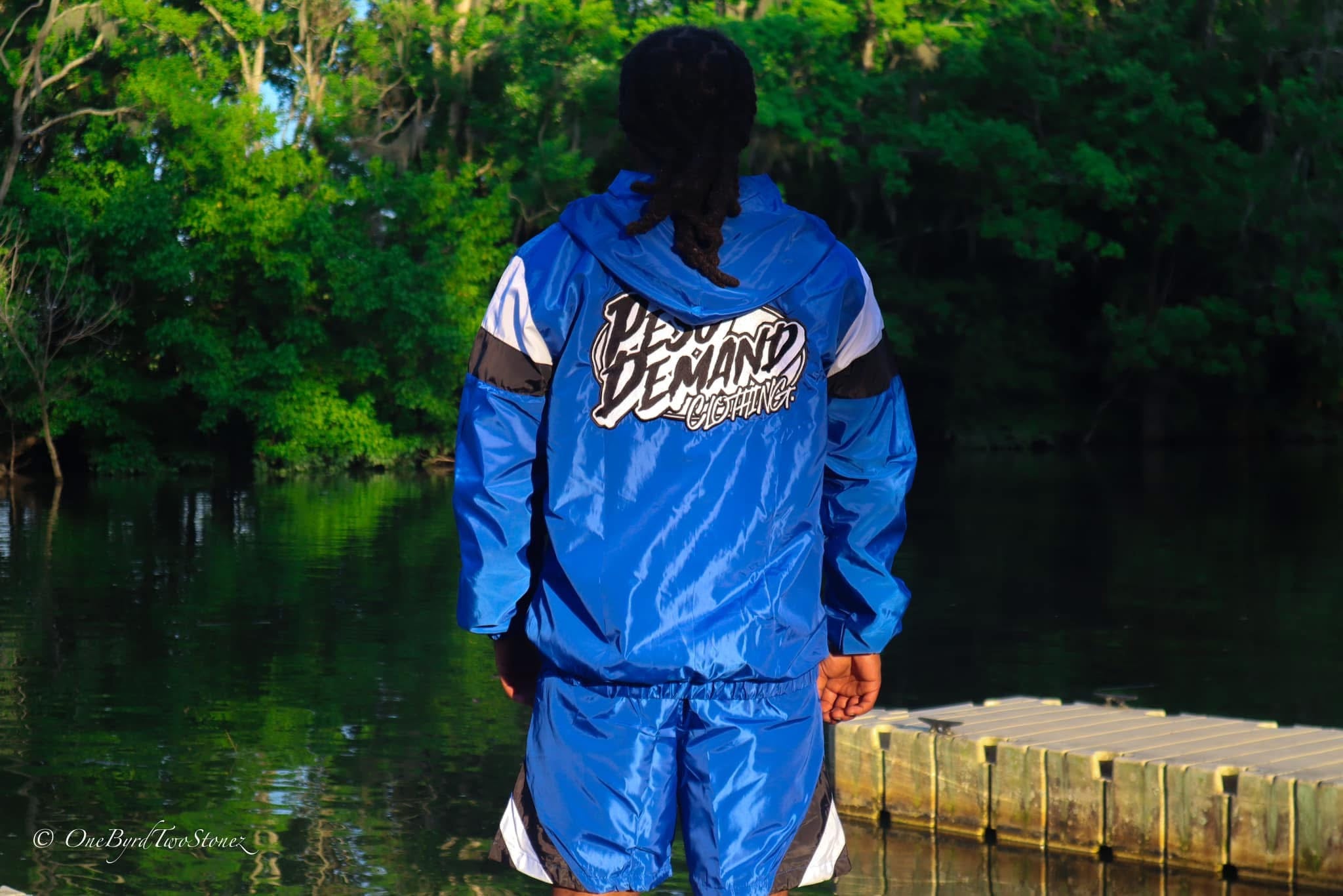 Royal Blue Wind Breaker Jacket & Shorts Set