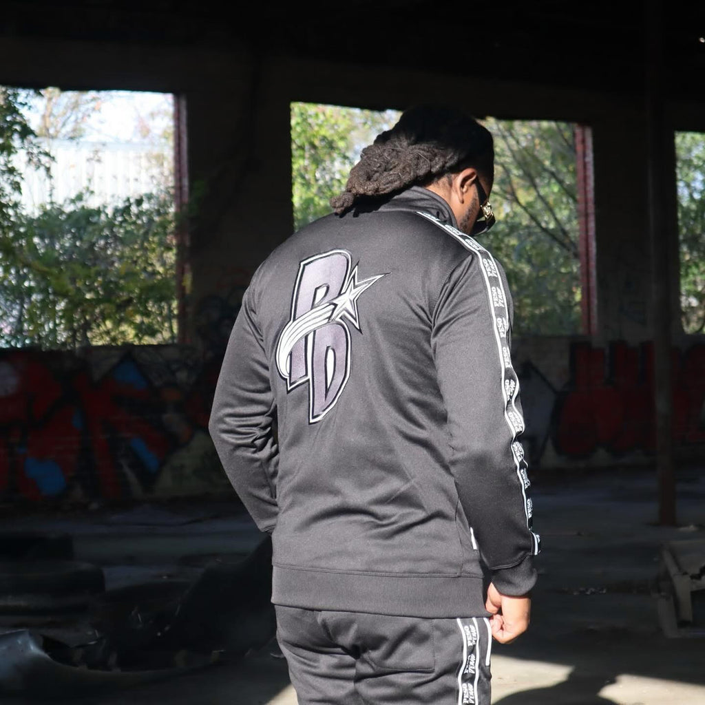 Black Long Sleeve Zip-Up Tracksuit