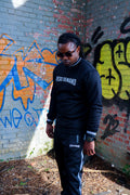 Black & Silver Crewneck Stacked Suit